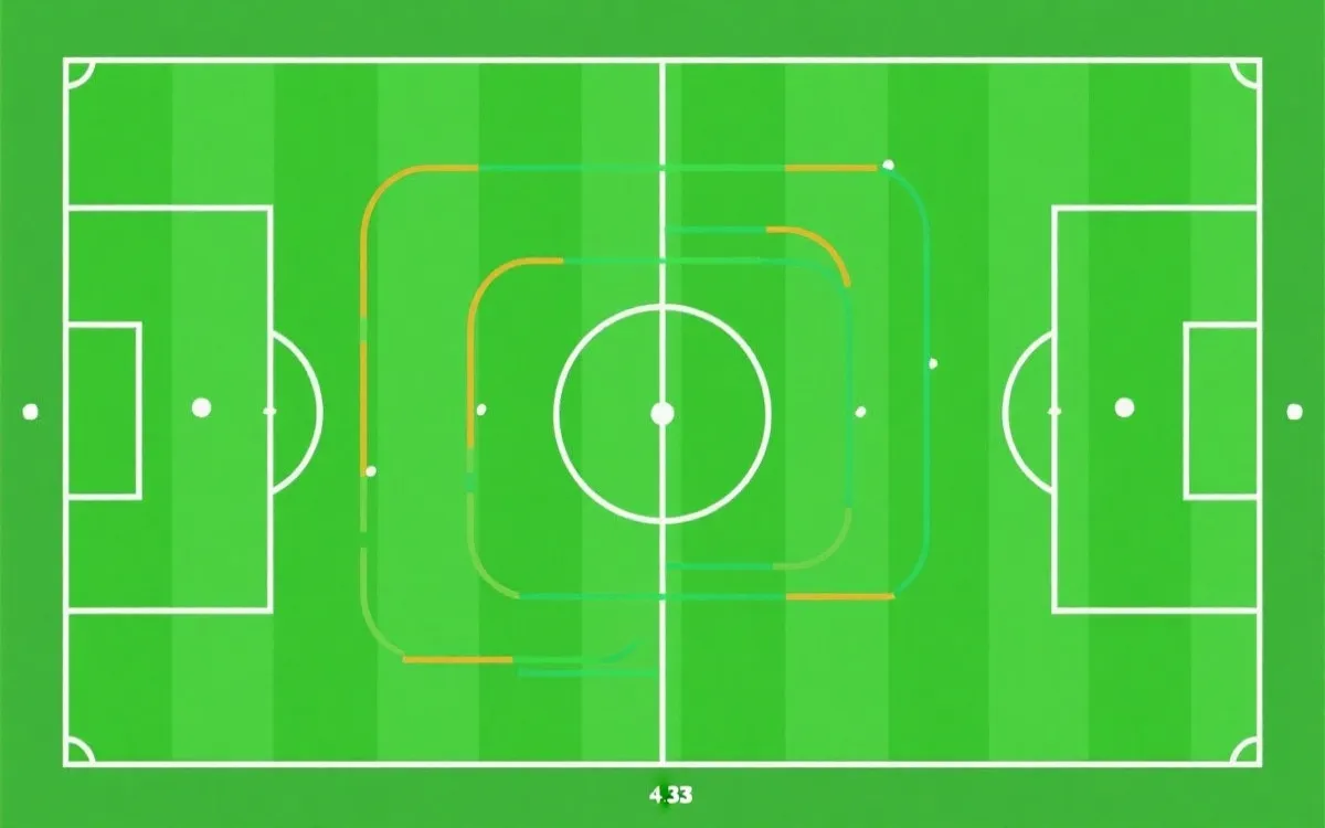 4-3-3 阵型的空间通道与压迫示意
